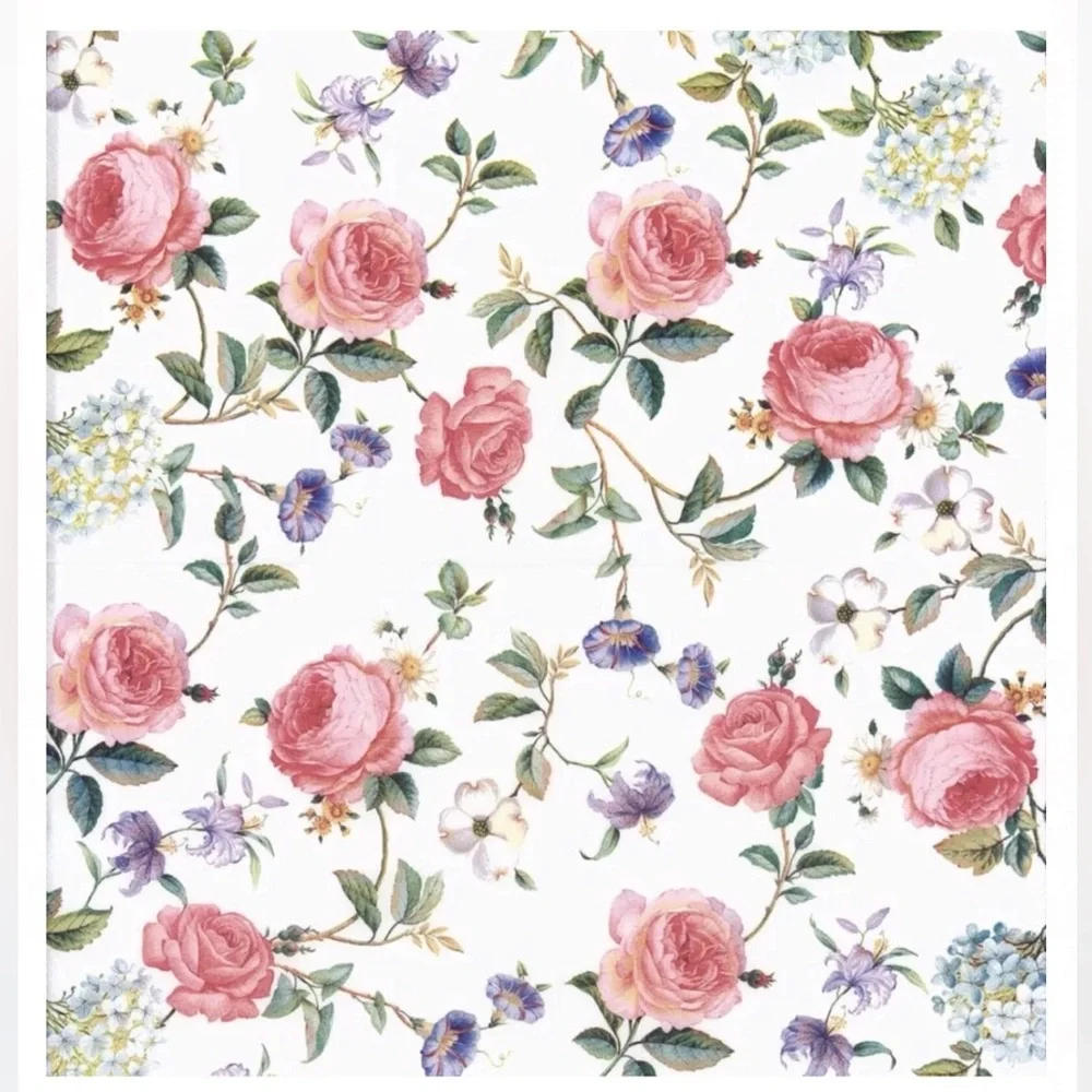 MesaFina Grace Floral Paper Cocktail Beverage Napkins, 40 ct